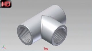 Tee Video Tutorial Autodesk Inventor [upl. by Auqeenahs]