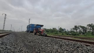 Tractor Runs On Railway Track  UNIQUE TRACTOR ON RAILS INDIAN RAILWAYS CONSTRUCTION SITE [upl. by Alleram851]