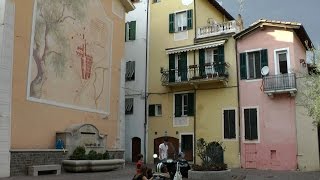 Italy  Region of Liguria  idyllic Ligurian small town Camporosso in conurbation of Ventimiglia [upl. by Abihsot]