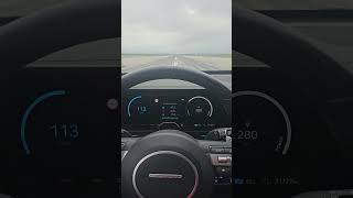 Hyundai Kona electric 2024 top speed on runway airport electriccar hyundaikonaelectric hyundai [upl. by Notsruht]