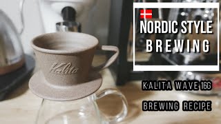 Nordic Standard brewing recipe for 16g  Kalita Wave 155 칼리타웨이브 북유럽 커피 [upl. by Sabanrab]