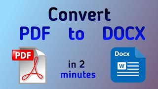 How to convert PDF to WORD  PDF to DOCX For Free [upl. by Eidroj]