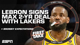 Perk This may be LeBron James LAST SEASON 👀  Bronny James expectations  First Take [upl. by Sayre]