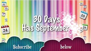 30 Days Has September karaoke  learn days in the months song  the calendar song [upl. by Benjamen571]