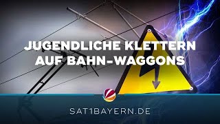 Gefährlicher Trend Jugendliche klettern auf Bahnwaggons [upl. by Tiat]