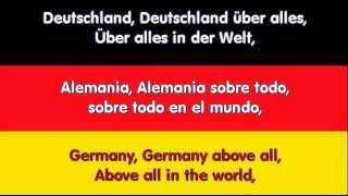 anthem german himno alemania german español english lyrics FULL [upl. by Bogart]