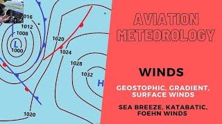 CPLATPL Aviation Meteorology  WINDS  Isobars  Geostrophic  Gradient  Foehn winds  Sea breeze [upl. by Blakeley]