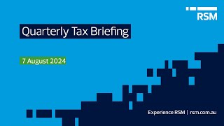 Quarterly Tax Briefing [upl. by Shelly]