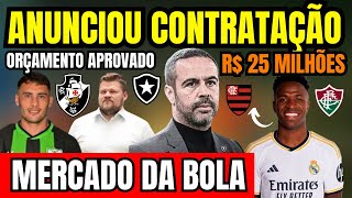 ORÇAMENTO APROVADO PARA CONTRATAÇÕES NO VASCO BOTAFOGO ANUNCIA NOVO TÉCNICO VINICIUS JR [upl. by Irina]