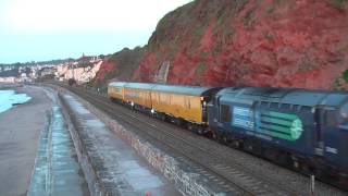 37402 on Dawlish Sea Wall at 0558am on 3Q54 010513 [upl. by Nebe]