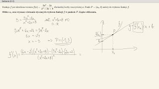 Matura rozszerzona 2023  zadanie 3  styczna do wykresu [upl. by Adiahs]