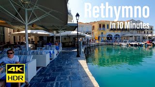 Rethymno Greece In 10 Minutes 4KHDR Walking Tour  2021  Tourister Tours [upl. by Damal]