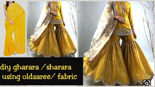 DIY GhararSharara Cutting and Stitching  Gharara EASY makingLatest Sharara Dress [upl. by Llenrap680]