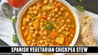 Spanish Vegetarian Chickpea Stew  Possibly the BEST PlantBased Stew [upl. by Anitsuj]