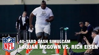 405Pound Tight End LaQuan McGowan vs Rich Eisen in 40Yard Dash Simulcam Race  NFL [upl. by Enrico]