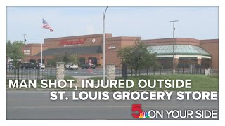 Man shot injured after argument outside St Louis grocery store [upl. by Lyrrad225]