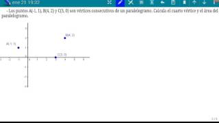 Cuarto vértice y área de un paralelogramo [upl. by Katie]