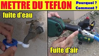 mettre du teflon fuite deau fuite dair bande ptfe outil air comprimé How to use PTFE tape [upl. by Ennairej]