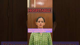 Hospitable ll Vocabulary words ll learnenglish shorts vibrantenglishclasses [upl. by Airitak]