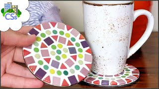 Mosaic Project For Absolute Beginners  Easy Peasy Coaster Tutorial [upl. by Netsud508]