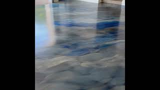 Blue amp Grey metallic epoxy floor [upl. by Loree535]