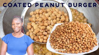 HOW TO MAKE COATED PEANUTS BURGER  HOW TO MAKE COATED PEANUTS AT HOME [upl. by Milo]