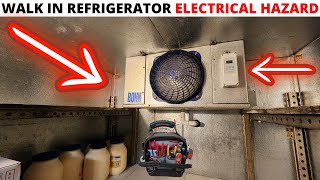 HVACR Walk In Refrigerator ELECTRICAL HAZARD Repair and Upgrade Walk In Refrigerator hack job [upl. by Tacye]