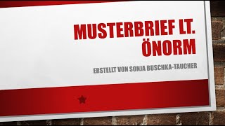 MUSTERBRIEF LAUT ÖNORM [upl. by Siron]