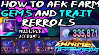 How to AFK Grind Gems on Multiple Accounts At The Same Time in Anime Defenders [upl. by Hal253]