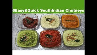 6 ವಿಭಿನ್ನ ಚಟ್ನಿ ಗಳು 6 Varieties South Indian Chutneys Recipe For IdlyDosaRiceamp Chapathi In Kannada [upl. by Newton]