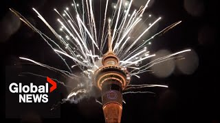 New Years 2024 New Zealand ushers in new year with fireworks in Auckland [upl. by Uv]