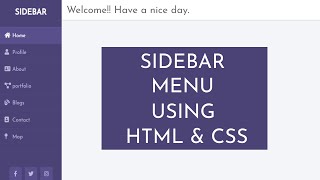 How to Create the Side Navigation Bar Using HTML and CSS  Vertical Navigation Bar [upl. by Valeta]