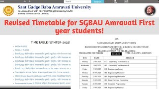 Revised Timetable for SGBAU Amravati First year students sgbauwinterexam [upl. by Phedra911]