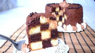 TORTA A SCACCHI  Checkerboard cake – Torta di Compleanno [upl. by Wendi436]