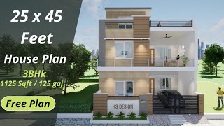 Stunning 25x40 House Plan with Car Parking  110 Gaj  1000 sqft  3D Floor Plan  25 by 40 Naksha [upl. by Silado]