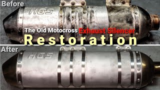 Restoration of a very used motocross silencer [upl. by Litnahc]