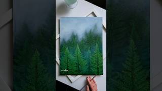 Foggy forest painting  Mistу forest  Leaf painting  vinillna  Botanical acrylicpainting [upl. by Siddon]