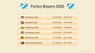 Ferien Bayern 2020 [upl. by Anabahs101]