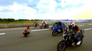 GSX R 150 vs RAIDER FI vs Honda RS 150 vs KRR 150 vs Raider loaded  Speed Test [upl. by Ettesus]