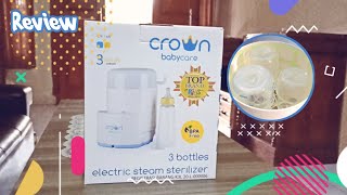 2022 Review Crown Babycare Electric steam sterilizer Sterilisasi Botol Bayi  Ugierodii Project [upl. by Alten]