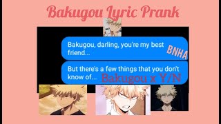 ✨Bakugou Lyric Prank  Bakugou x YN  Jenny I wanna ruin our friendship  BNHA  MyA✨ [upl. by Refanej200]