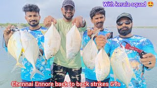 Chennai Ennore boat fishing with kerala manjumalboys squad 😅 back to back catch GT chennaifishing [upl. by Balthasar435]