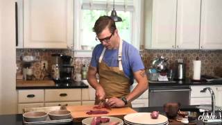 Hugh Acheson Demonstrates How to Cut Beef for Beef Tartare [upl. by Neelsaj962]