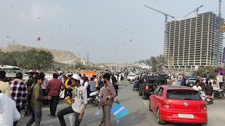 Gandipet kite flying on Sunday 2024 hyderabad kite flying video trending [upl. by Reinnej]