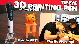 DRAW A 3D CAT Tipeye  HOW TO USE A 3D PRINTING PEN [upl. by Belford]