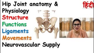 Hip Joint anatomy amp physiology in Hindi  Structure  Functions  Joint Capsule  Ligaments  Moves [upl. by Solraced954]