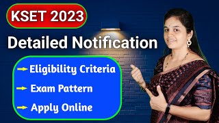 KSET 2023 Official Detailed Notification How to apply for KSET Eligibility Criteria Exam Pattern [upl. by Bidle]