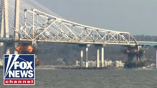 Watch explosive demolition of the old Tappan Zee bridge [upl. by Annaet]