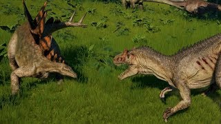 Jurassic World Evolution  Stegosaurus vs Allosaurus 1080p 60FPS [upl. by Esirehs]