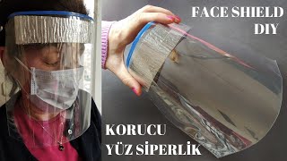 1 TL  SİPERLİK Yüz Siperliği yapımı  Diy face shield  şeffaf maske [upl. by Aivataj634]